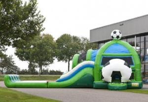 Wholesale Amazing Soccer Inflatable Jumping Castle Combo With Water Slide from china suppliers