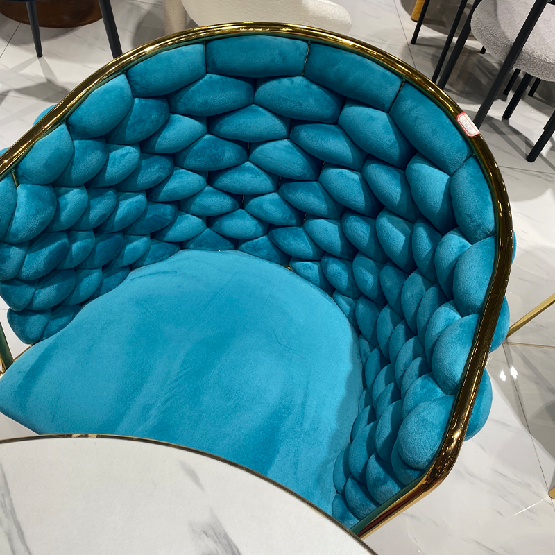 Customized Single-seater Metal Coffee Chair Comfortable Lightweight Leisure Relaxing Makeup Sofa for Bedroom Living Room Hotels