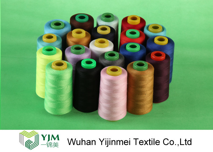 100% Virgin Bright Dyeable Spun Polyester Yarn , High Tenacity Yarn Well Sewing Function