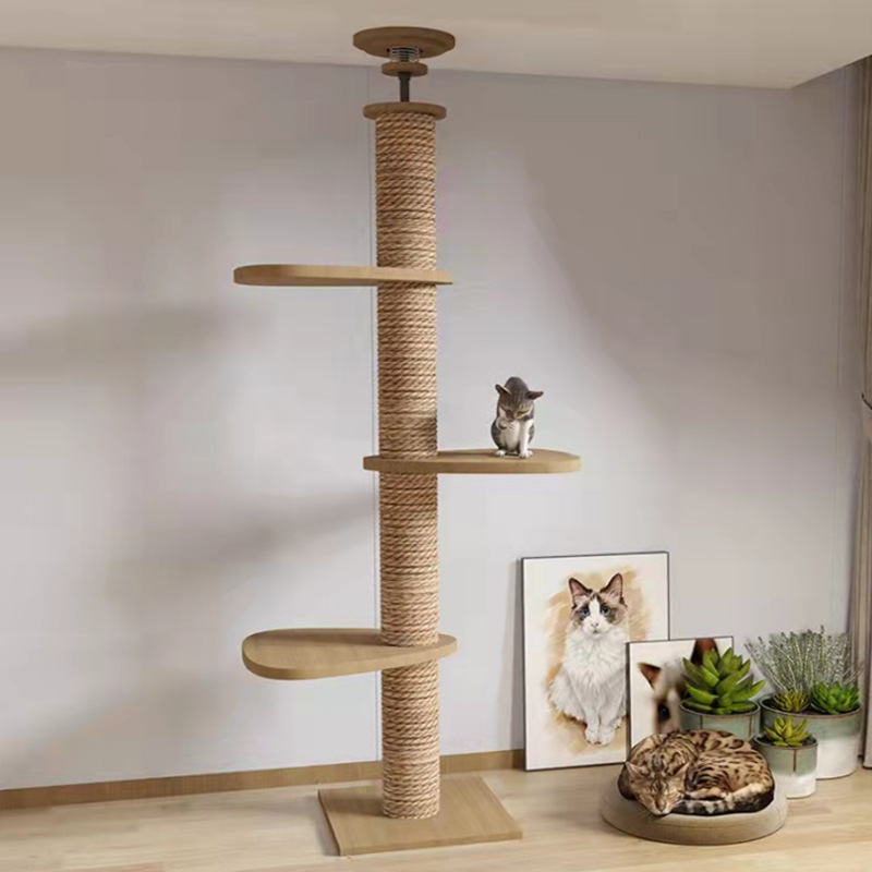 Pet House Floor-to-ceiling Cat Tree Condo Furniture Scratch Post Interactive Play