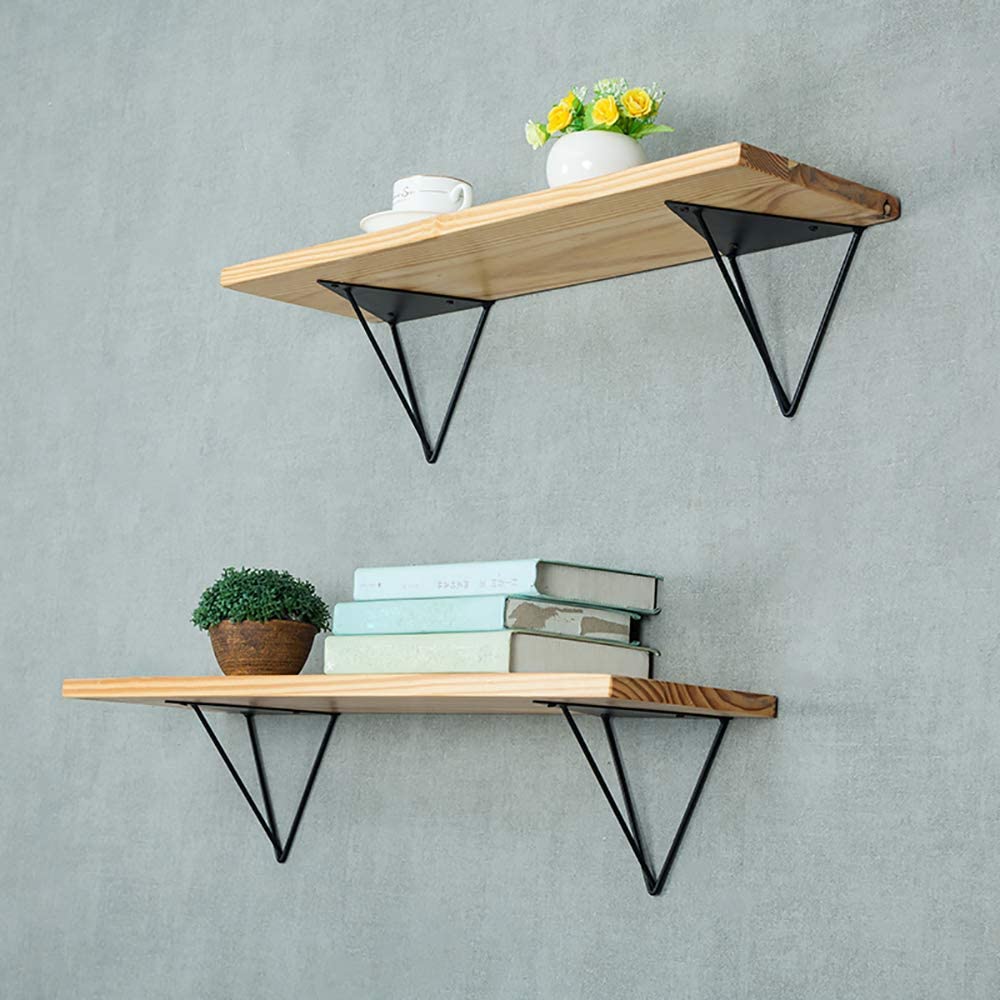 Industrial Mid Century Modern Wall Shelf Support with Powder Coating Hairpin Brackets