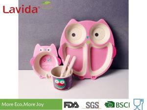 Wholesale Formaldehyde Free Bamboo Childrens Dinnerware Shatter Proof Cartoon Owl Animals Patterns from china suppliers