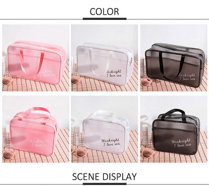 Pure Color Travel L34*H20 Cm Portable Cosmetic Vanity Bag