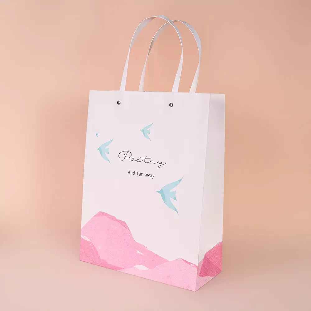 Sock Personalised Paper Shopping Bags Flamingo Printed Paper Carry Bags With Handles