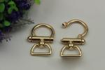 Fashion high quality zinc alloy light gold 25 mm metal spring snap hook for