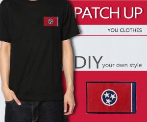 Wholesale Eco Friendly Embroidery Tennessee Country Flag Patches 7.5cm Length from china suppliers