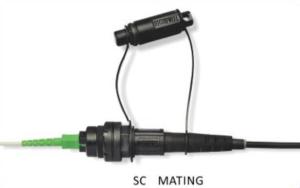Wholesale Mini SC Waterproof Connector / IP Protected Fiber Opticial Connectors For 5.0 Round Cable from china suppliers