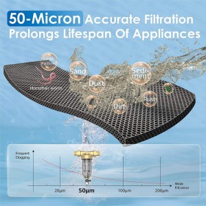 Backwash Spin Down Sediment Water Filter Whole House Pre-Filtration System, 50-Micron (1)