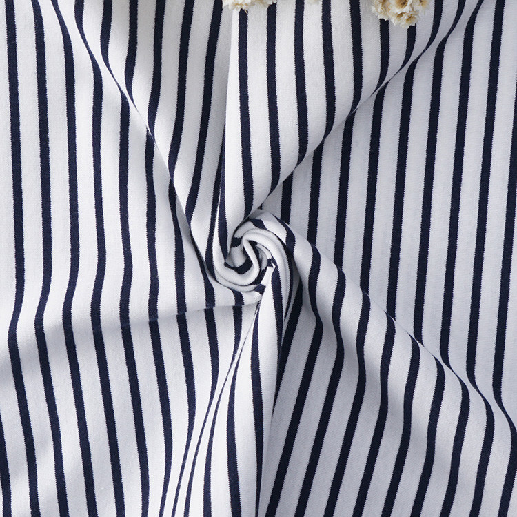 Pure Cotton Sweat Absorbing Striped Knit Fabric For T - Shirt Breathable And Healthy