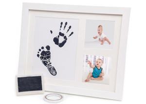 Wholesale Wooden Customized Baby Hand And Footprint Picture Frame Ink Pad For Gift box from china suppliers
