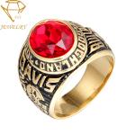 Steel Metal Gold Navy Men Custom Military Rings