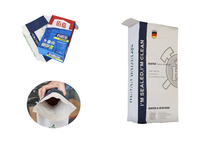 Custom Cement Valve Sack Pasted Valve Multiwall Paper Bags Heavy Duty 40kg