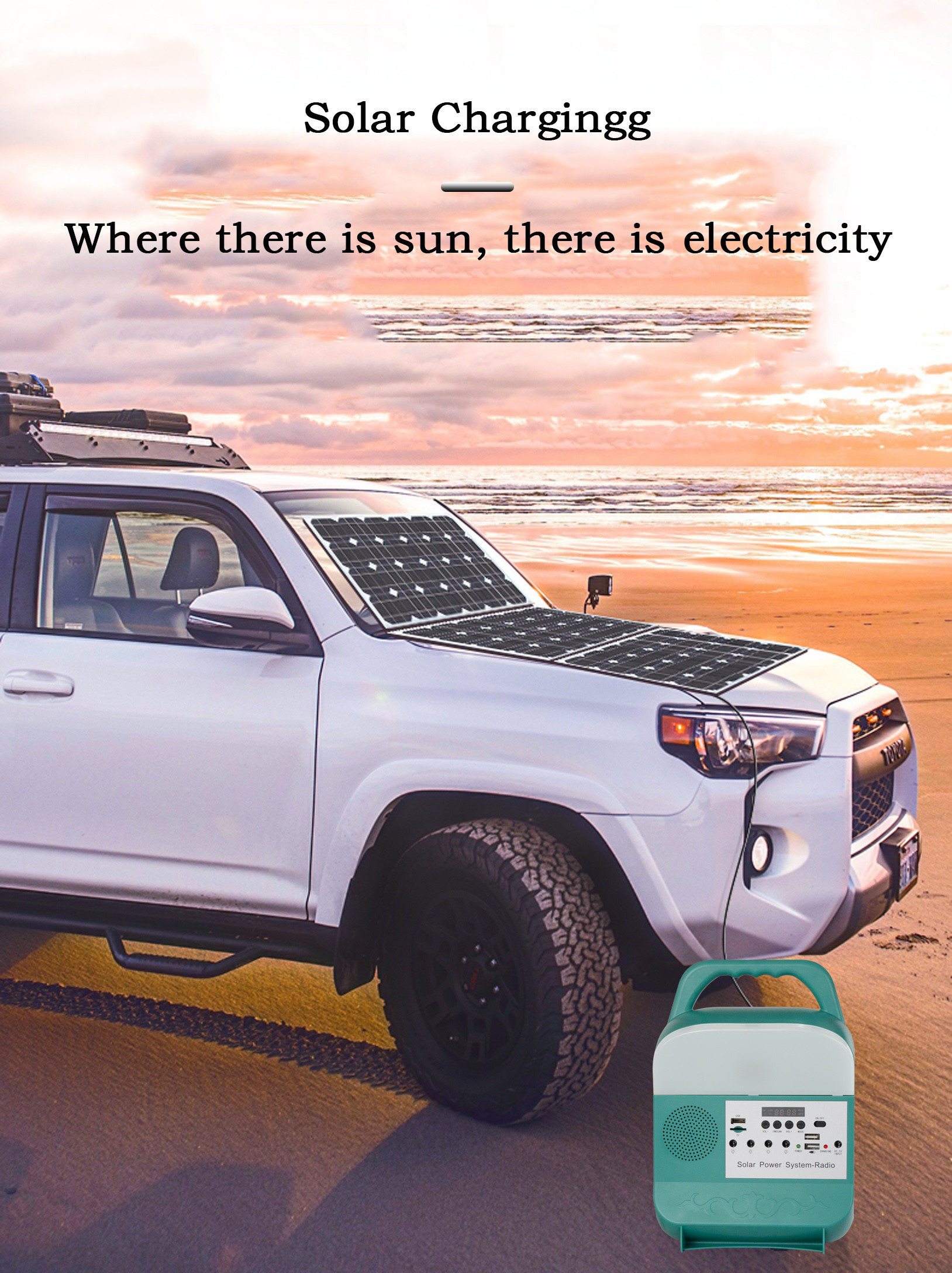 Solar Camping Household Charging Emergency Light With Radio