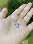Hexagonal Natural Moonstone Necklace , 14k Gold Cable Chain Necklace 14inch