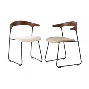Wholesale Antirust Simple PU Dining Chair Metal Frame Iron Leg Dining Chair Easy Cleaning from china suppliers