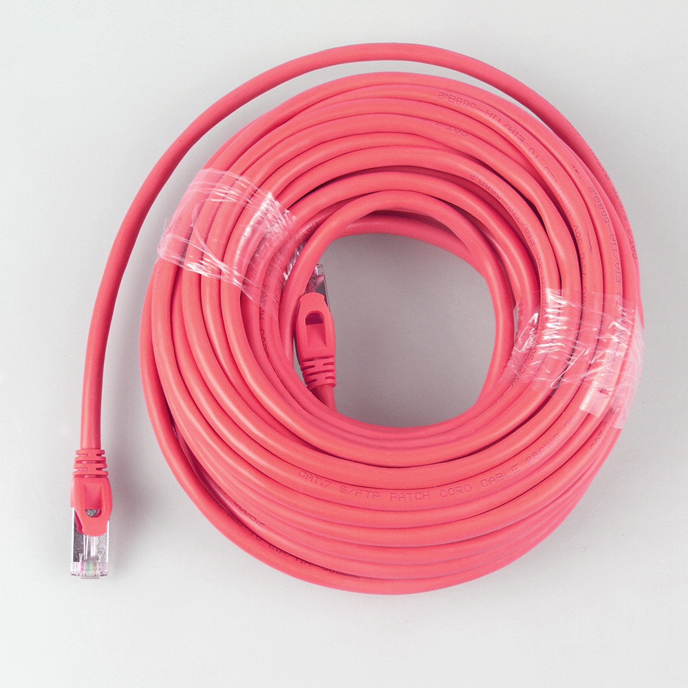 Direct Burial 6 Ft Cat7 Patch Cord Heavy Duty Waterproof 26AWG 10Gb Red