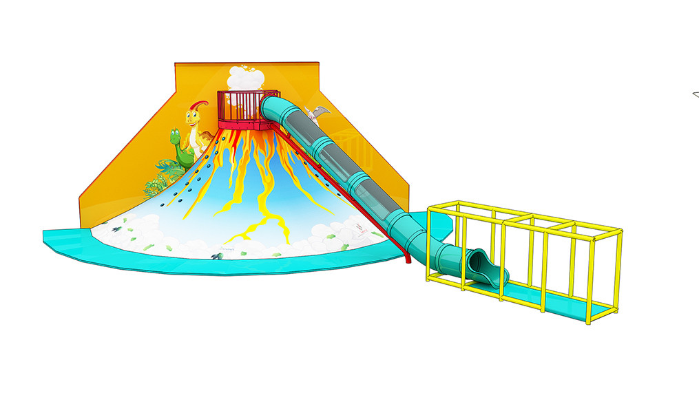 3.5M Volcano Slip And Slide Playground Equipment Indoor Commercia High Safety