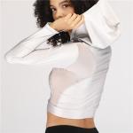 Women Gym Crop Hoodies Long Sleeve Workout Cropped Shirts With Thumb Hole