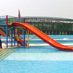 Fiberglass Children Water Slide for a water park Blue / Yellow / customized for