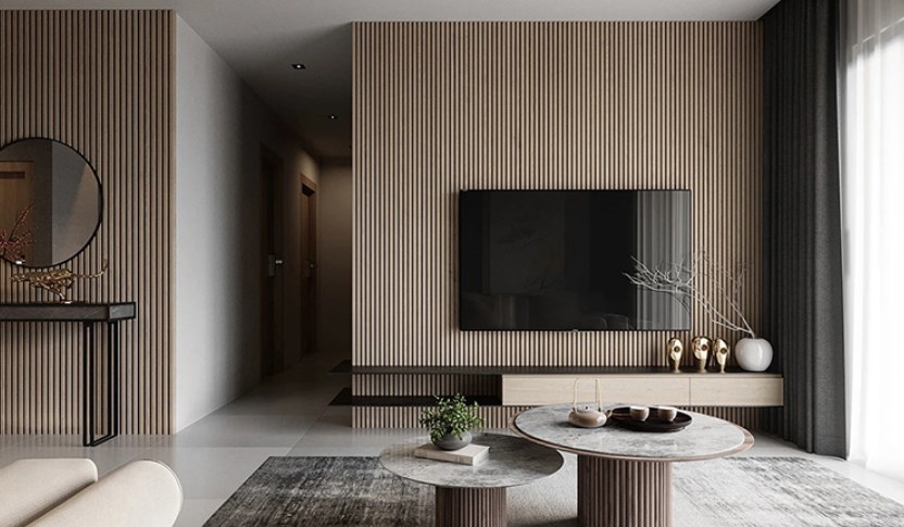 Interior Decoration Fluted Wall Panels Wooden Grain Design and Textured Wooden Grains