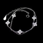 Luxury 925 Sterling Silver Jewelry , Cubic Zirconia 925 Silver Heart Bracelet