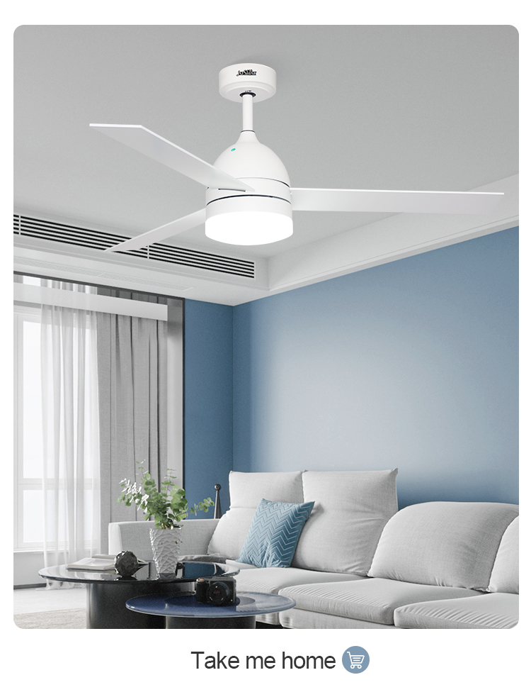 52 Inch Multi Color Ceiling Fan with Remote Control and LED Light Function