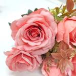 Artificial flower silk rose bouquet wedding home decoration