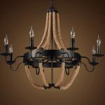 Max 60W 240V Loft Industrial Retro Vintage Rope Pendant Light