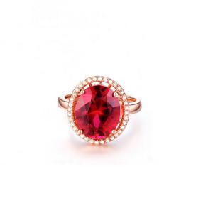 Wholesale Rose Gold Plated 925 Silver Ring with Red Cubic Zircon Princess Wedding Ring (R12282) from china suppliers