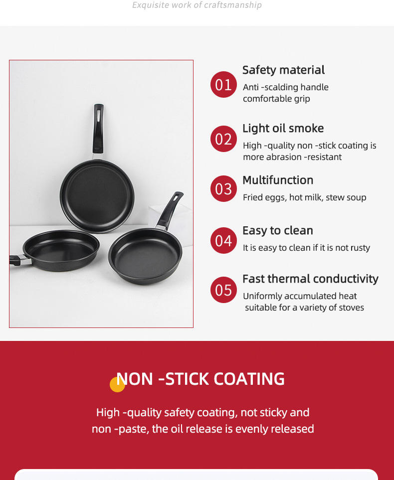 Thickened Multiple Sizes Iron Kitchen Non Stick Sauce Pot For Cooking