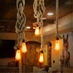 Retro loft Vintage Pendant Lights Loft DIY Rope Pendants Lamps Industrial