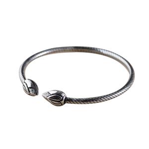 Wholesale Sterling Silver Lotus Flower Wire Cable Cuff Bracelet Women Bangle(SZ0199) from china suppliers