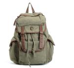 Vintage Canvas Leather Backpack School Bag Satchel For Outdoor Hiking / Climbing