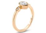 0.77carat 10k Gold Moissanite Ring , Gold Solitaire Engagement Ring 5×7mm