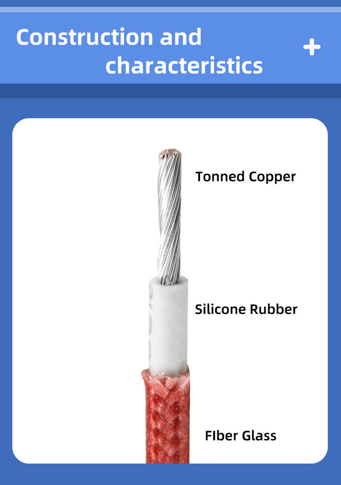 200C UL758 26AWG fiberglass Rubber Insulated Electrical Wire hook up wire for heating