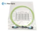 12 Fiber Female MPO To MPO Fiber Optic Cable Assemblies OM5 50/125 Type B