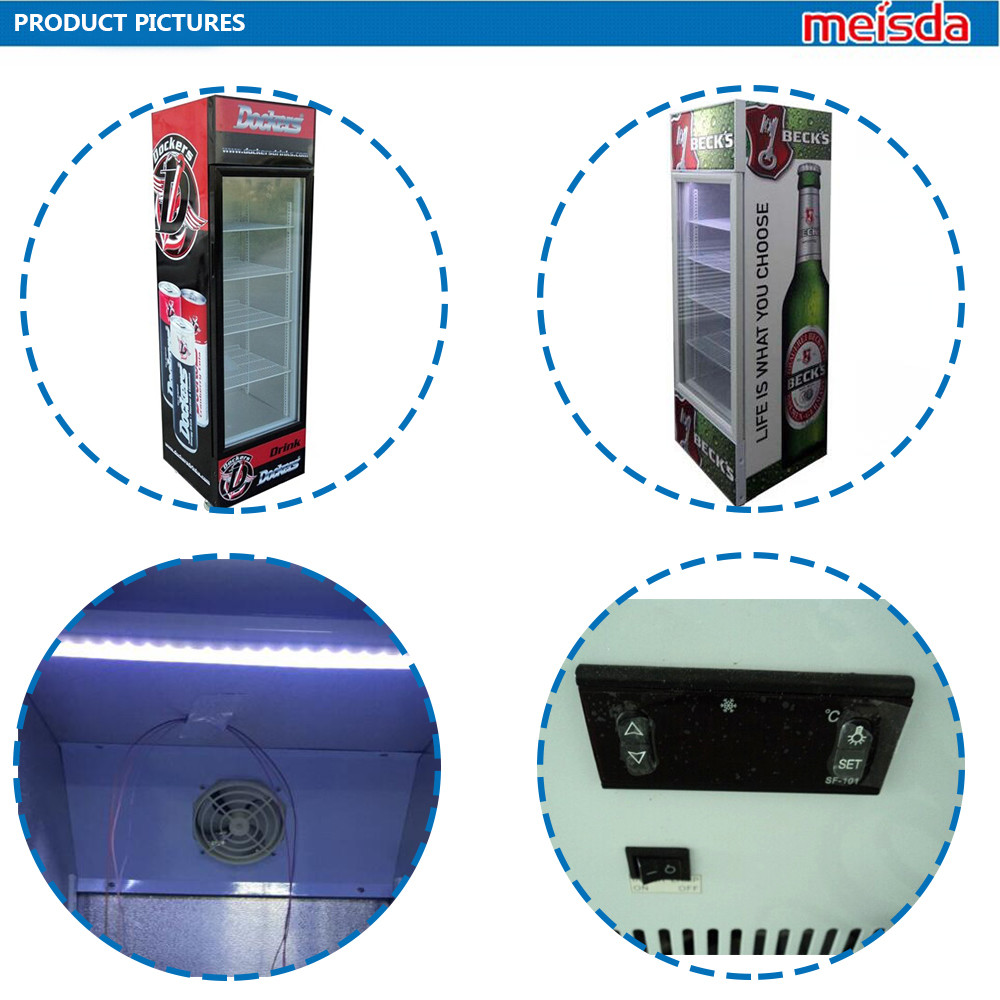190L retro slim cooler Pepsi beverage cooler / upright display refrigerator showcase SC190B