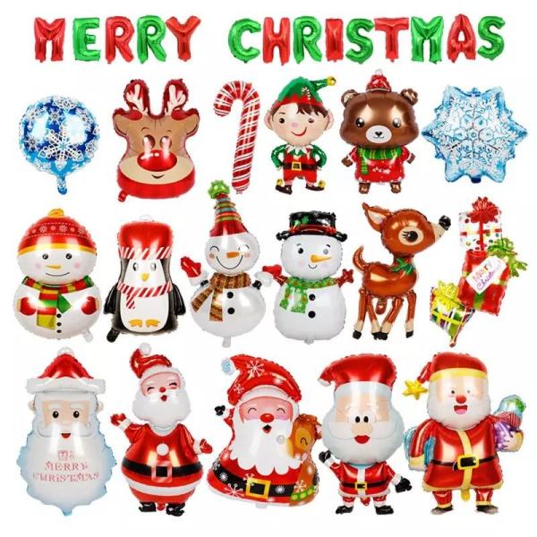 Wholesal 2022 New Christmas Foil Balloon Elk Snowman Santa Claus Christmas Party