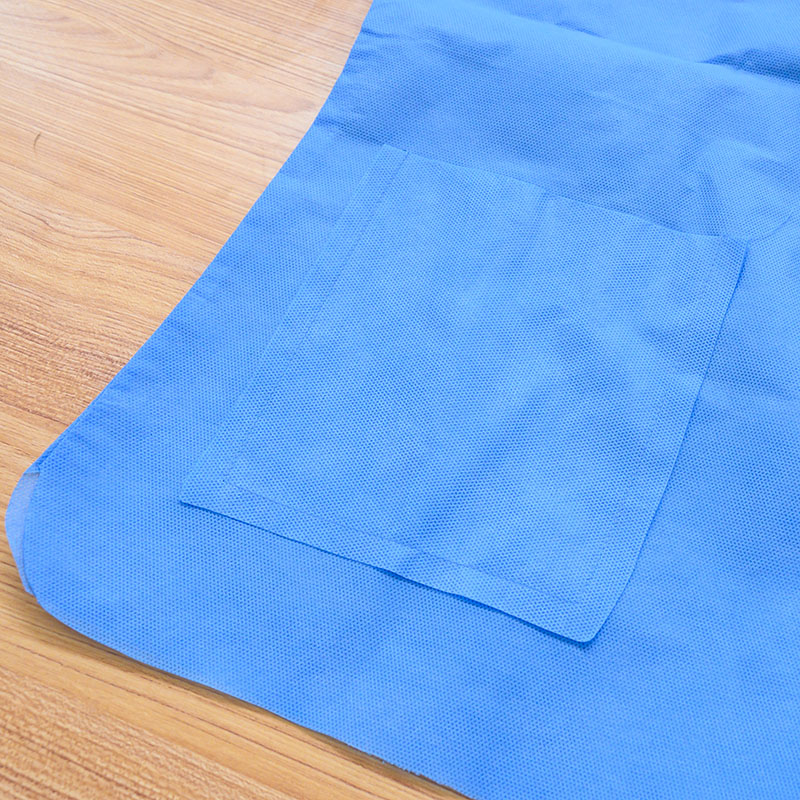 Multi Layer Nurse Hospital Surgical Scrubs SMS Blue Disposable Gown With 3 Pocket