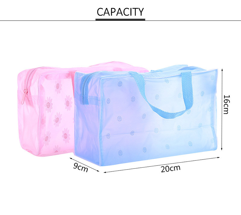 Portable L20*D9*H16cm Translucent Waterproof Makeup Bag