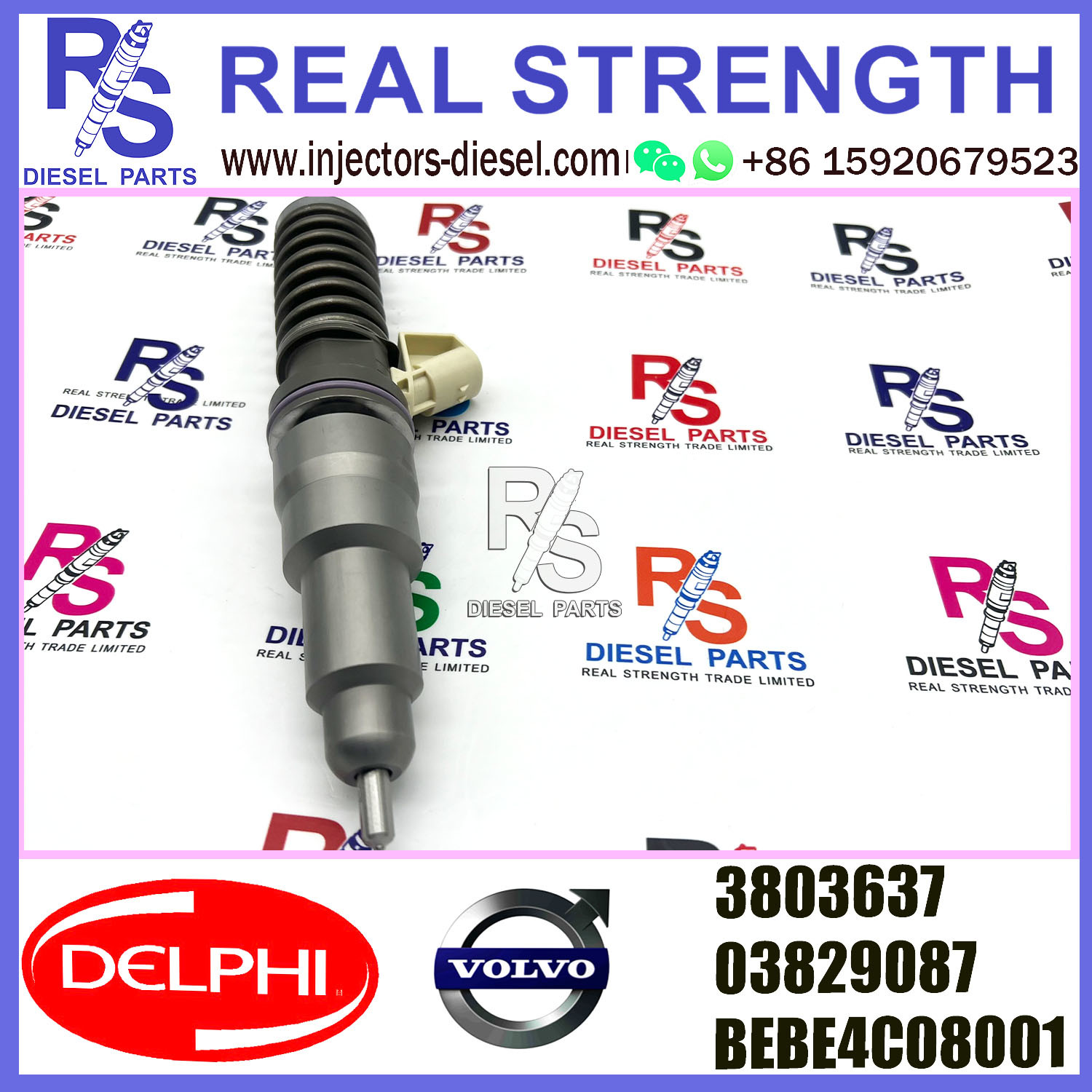 V-O-L-V 2pin injector 03829087 3803637 03829087 Diesel pump Injector DELPHI BEBE4C11001 E1 for 16 LITRE INDUSTRIAL