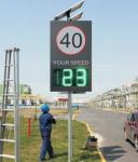 Street Red Green Digit Radar LED Speed Limit Signs Solar Speed Signs Power