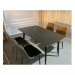 Anticorrosive 6 Seater Metal Dining Table Set Family Use Wear Resistance