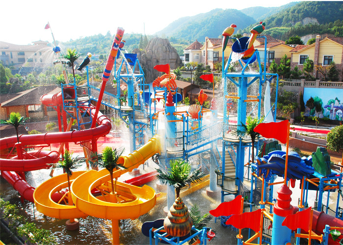 Mix Color Interactive Water Park Playground For Hotel Swimming Pool