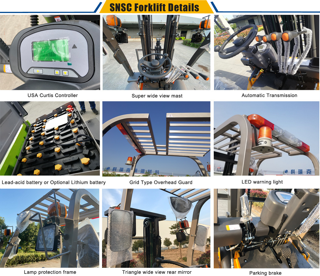 80V Battery Operated Forklift 1.5ton 2ton 2.5ton 3ton 3.5ton Electric Fork Lift Forklift