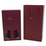 Rope Handle Cardboard Holiday Mailer Boxes For 2 Pack Wine Bottles