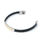 Leather rope bracelet trendy retro leather woven stainless steel men's bracelet