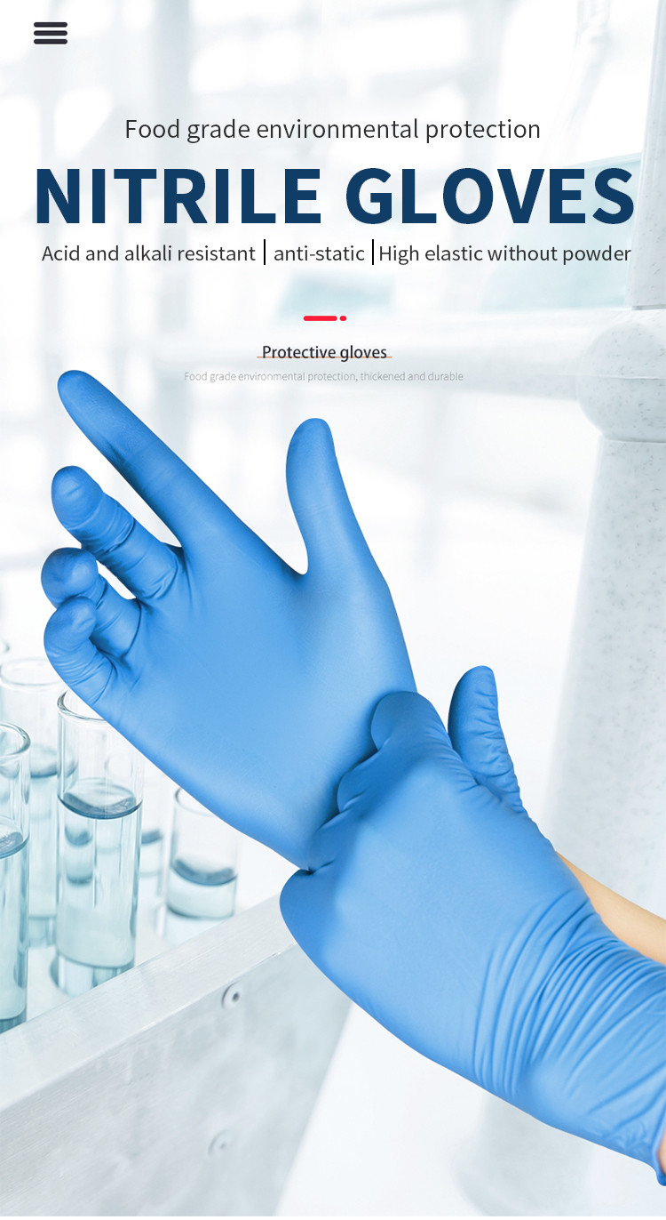 Puncture Proof 15 Mil Disposable Nitrile Gloves Powder Free