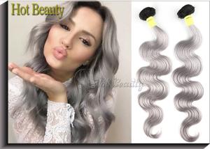 Wholesale Double Weft 20 inch Brazilian Human Hair Extensions Grey Color No Shedding from china suppliers