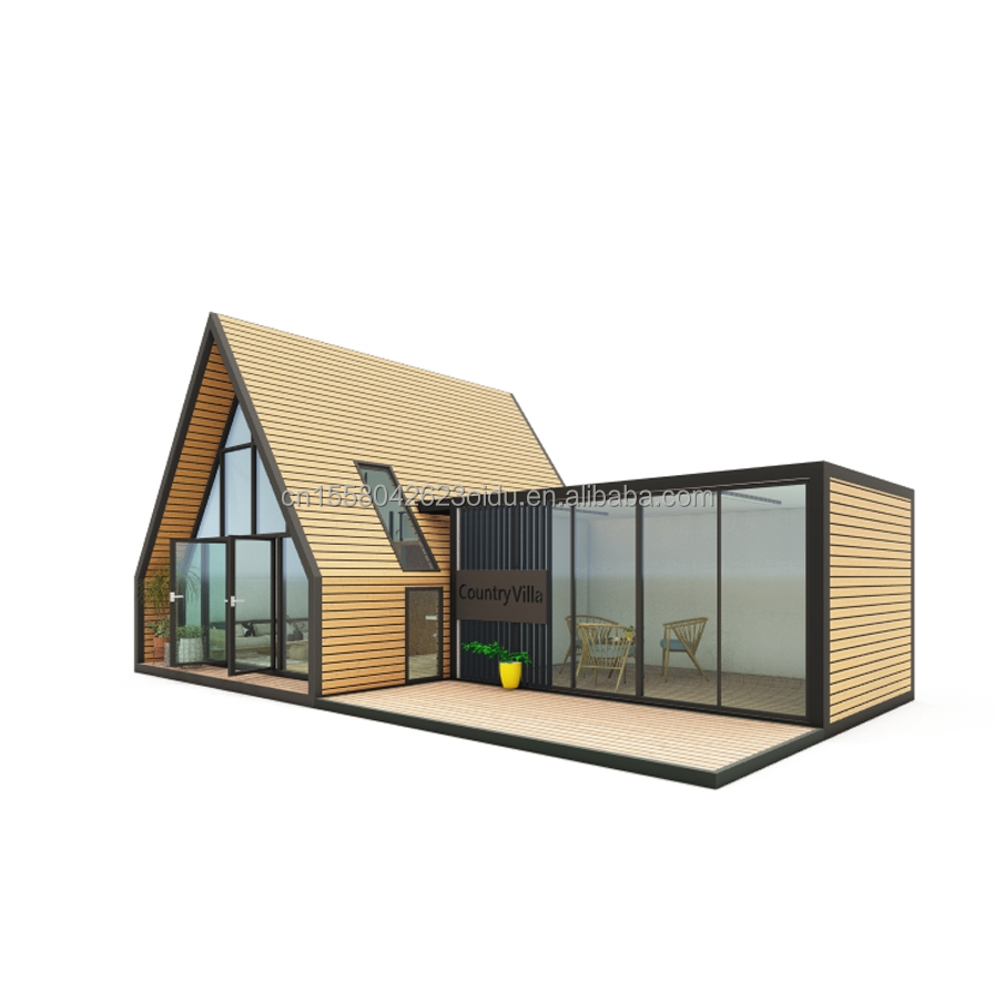 Modern Design Triangle Combined Flat Pack Steel and Wooden Container House Expandable for Outdoor Application 20ft or 40f